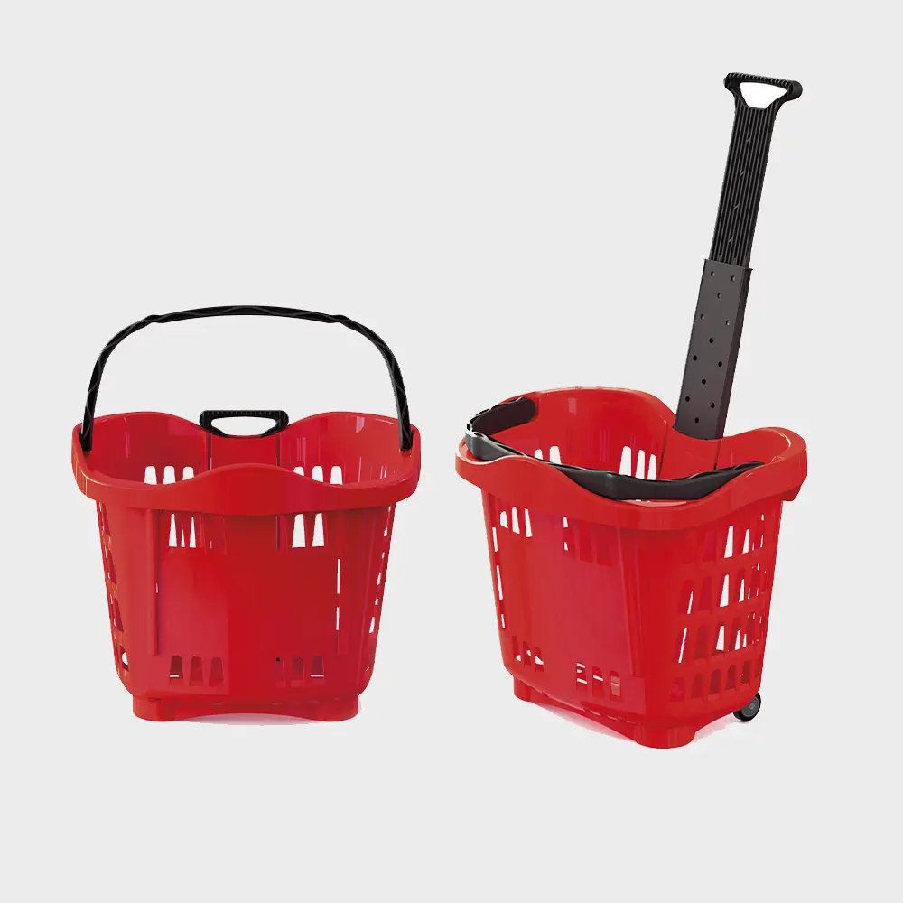 Genslide - wheeled Shopping Basket (red) with 43 ltr capacity by Joalpe International UK