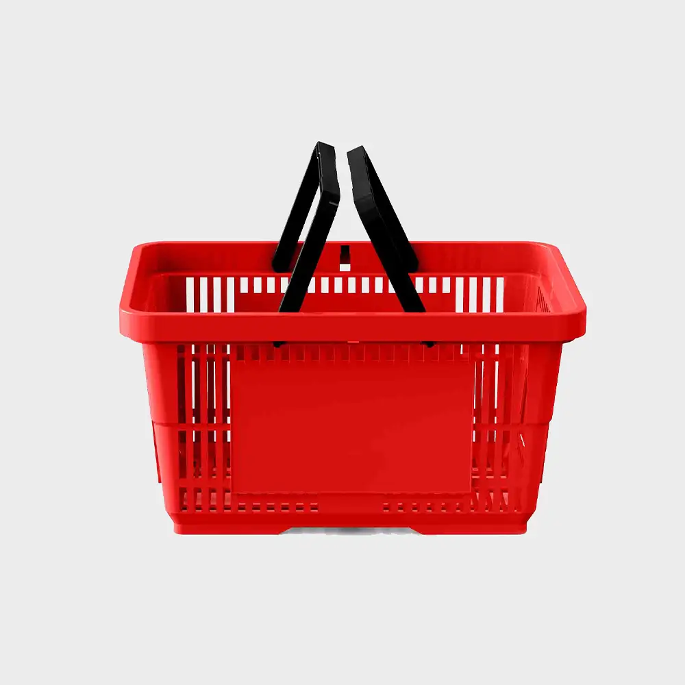 Plastic Shopping Basket with 2 Handles - Standard (22 & 28 Ltr)