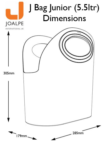 J Bag Junior Dimensions with title