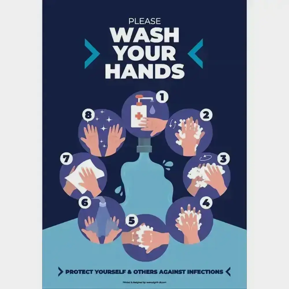 Social distancing sanitisation wash your hands poster by Joalpe International UK