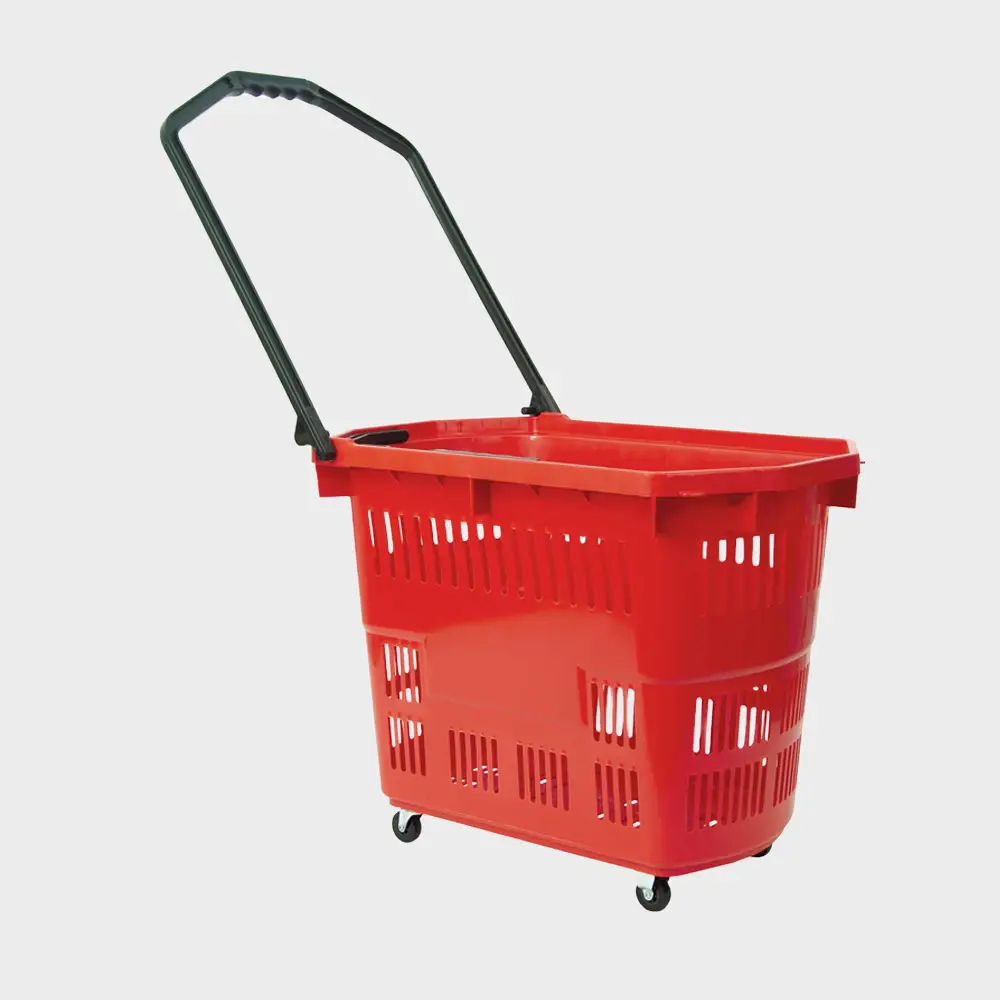 55-liter rolling shopping basket with a carry and a pull handle by Joalpe International UK