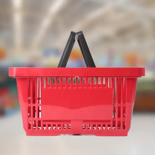 Plastic shopping basket with 2 handles (red) by Jolape International UK