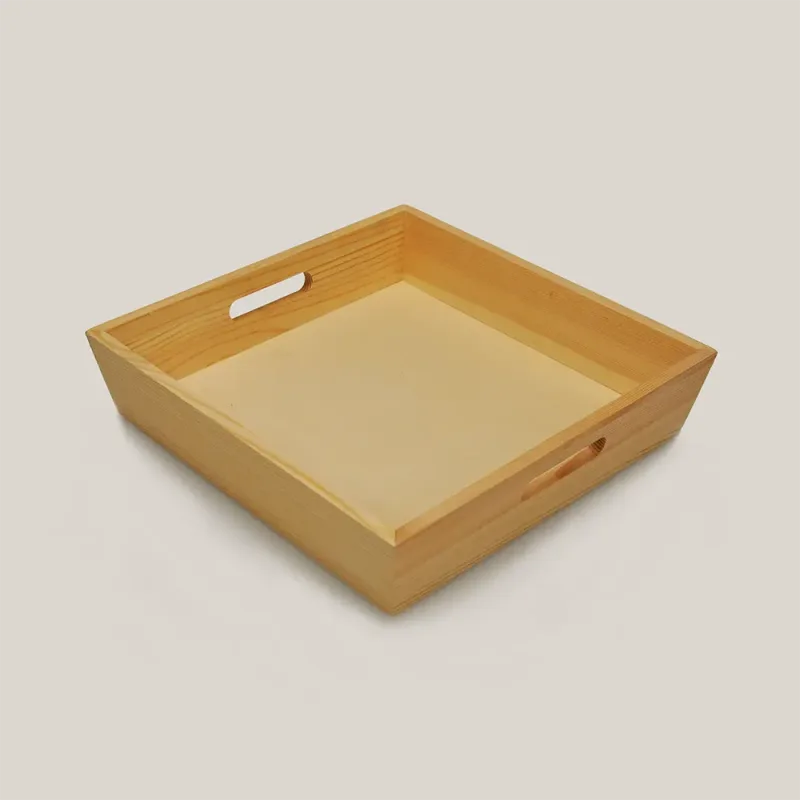 Joalpe wooden square tray, captured in high-resolution clarity