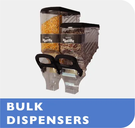 Joalpe bulk dispensers displayed in a modern retail setting, showcasing sustainable product storage solutions.