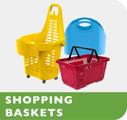 Joalpe shopping basket with a sleek, modern design, ideal for retail use and customer convenience.